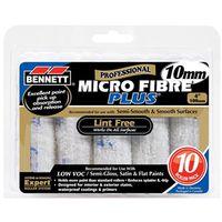 Bennett 10X4 MICRO Roller Refill, 10 mm Thick Nap, 100 mm L, Microfiber Cover